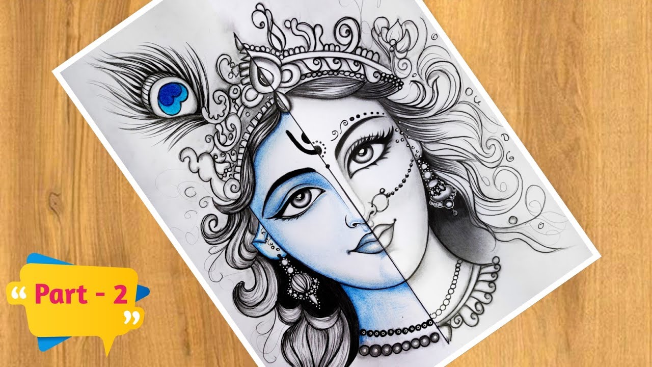 lord Radha Krishna artistica Pencil drawing/lord Krishna art - YouTube