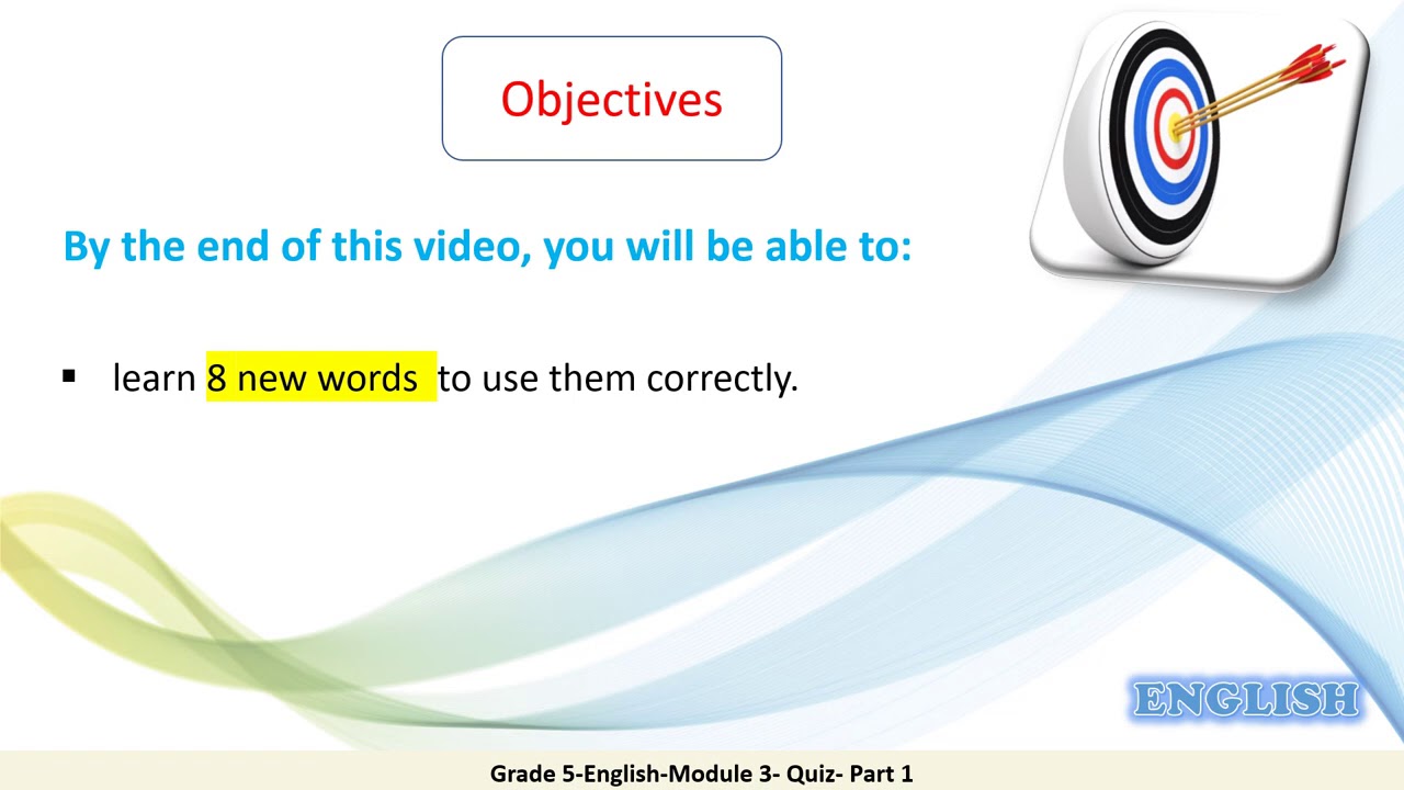 Grade 5 English Module 3 Quiz Part 1 - YouTube
