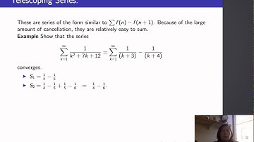 Calculus II, Lecture 21, V6 Telescoping Series
