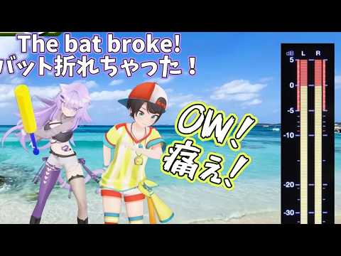 Okayu swings so hard the bat BREAKS!【Hololive】