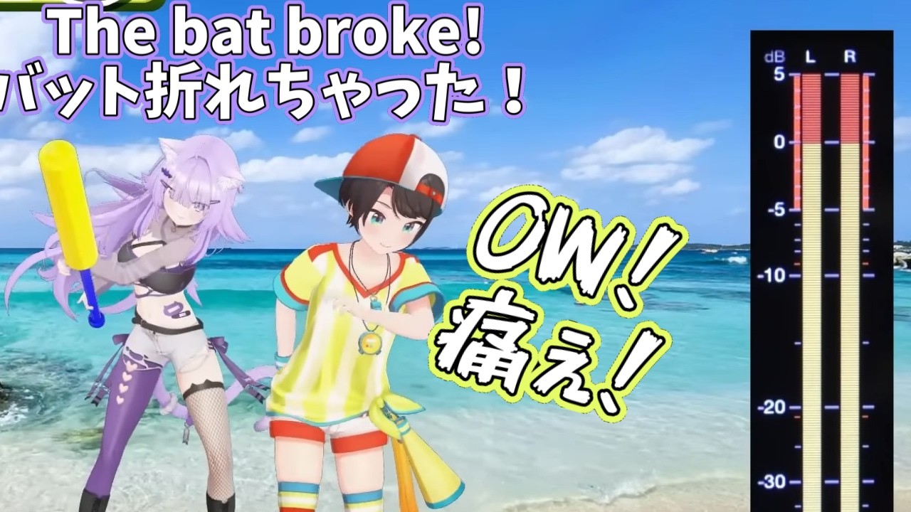 Okayu swings so hard the bat BREAKS!【Hololive】