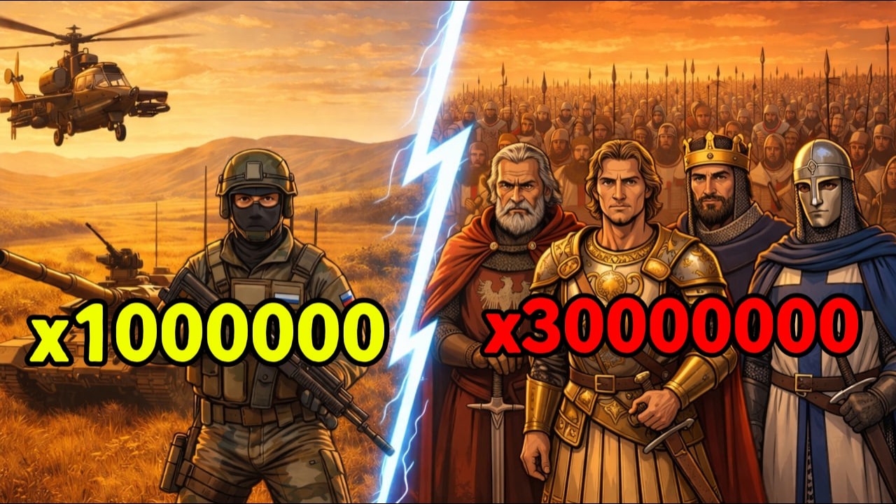 1 МЛН АРМИИ РФ ПРОТИВ 30 МЛН КРЕСТОНОСЦЕВ (ВСЕ 9 ПОХОДОВ ВМЕСТЕ!)
