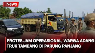 Protes Jam Operasional, Ratusan Warga Demo Adang Truk Tambang di Parung Panjang