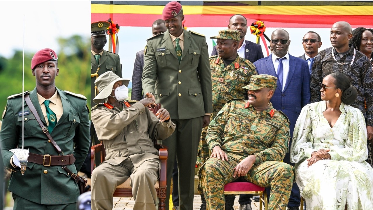 Muhoozi's son Ruhamya Kainerugaba meets Commander-in-Chief, Gen. Museveni, and father at Kabamb