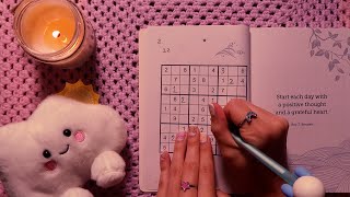 ASMR Sudoku Puzzle 💜 Close Whisper ✍️ Pen Sounds ☁️ For Sleep 😴 screenshot 3
