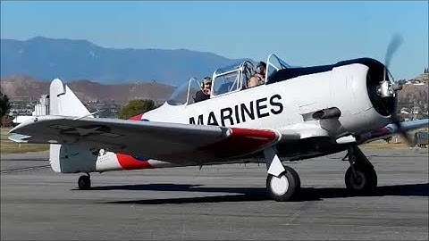 Flight in Harvard II (T-6 Texan) North American N96281 Riverside Airport 2013 (GoPro)