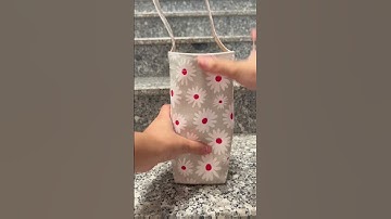 Túi vải canvas mini Hoa Cúc Xám dễ thương đựng bình nước bảo vệ môi trường