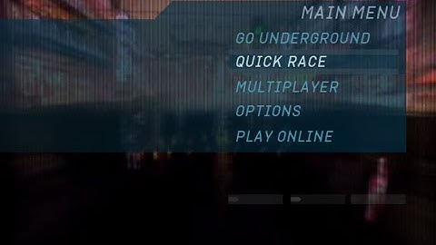 NFS Underground PS2 Demo - Main Menu