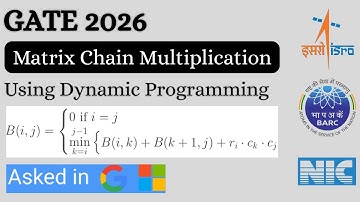 Matrix Chain Multiplication || Dynamic Programming #gatecse #dsa