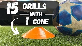 15 Ball Control Drills With 1 Cone Soccerfootball Tutorial