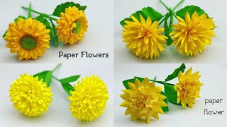 5 Simple and Beautiful Paper Flowers - Paper Craft - DIY Flowers - Home Decor - flower making craft