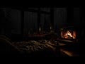 Cozy ambiance with rain and fireplace sounds for focus relaxation study and work 