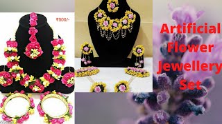 Artificial flower jewellery set | Flower jewellery designs