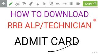 RRB #ALP #TECHNICIAN ADMIT CARD RELEASED CHECK YOUR ADMIT CARD.