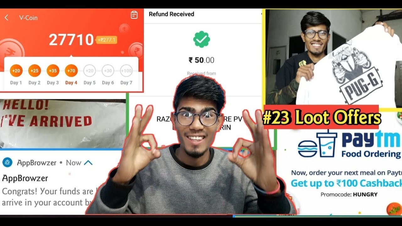 #23 Loot Offers | Free T-Shirt | Paytm Food | Spoyl Refund | App Browzer Redeem | VideoBuddy |