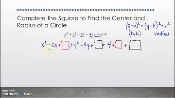 Math 3 Complete the Square to Write Circle Equations