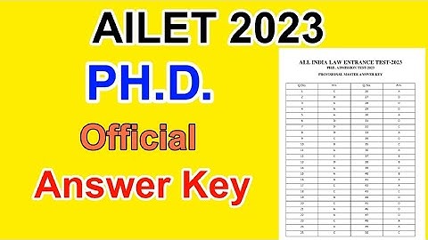 AILET 2023 Official Answer Key | AILET PH.D. Answer Key Released | MDE