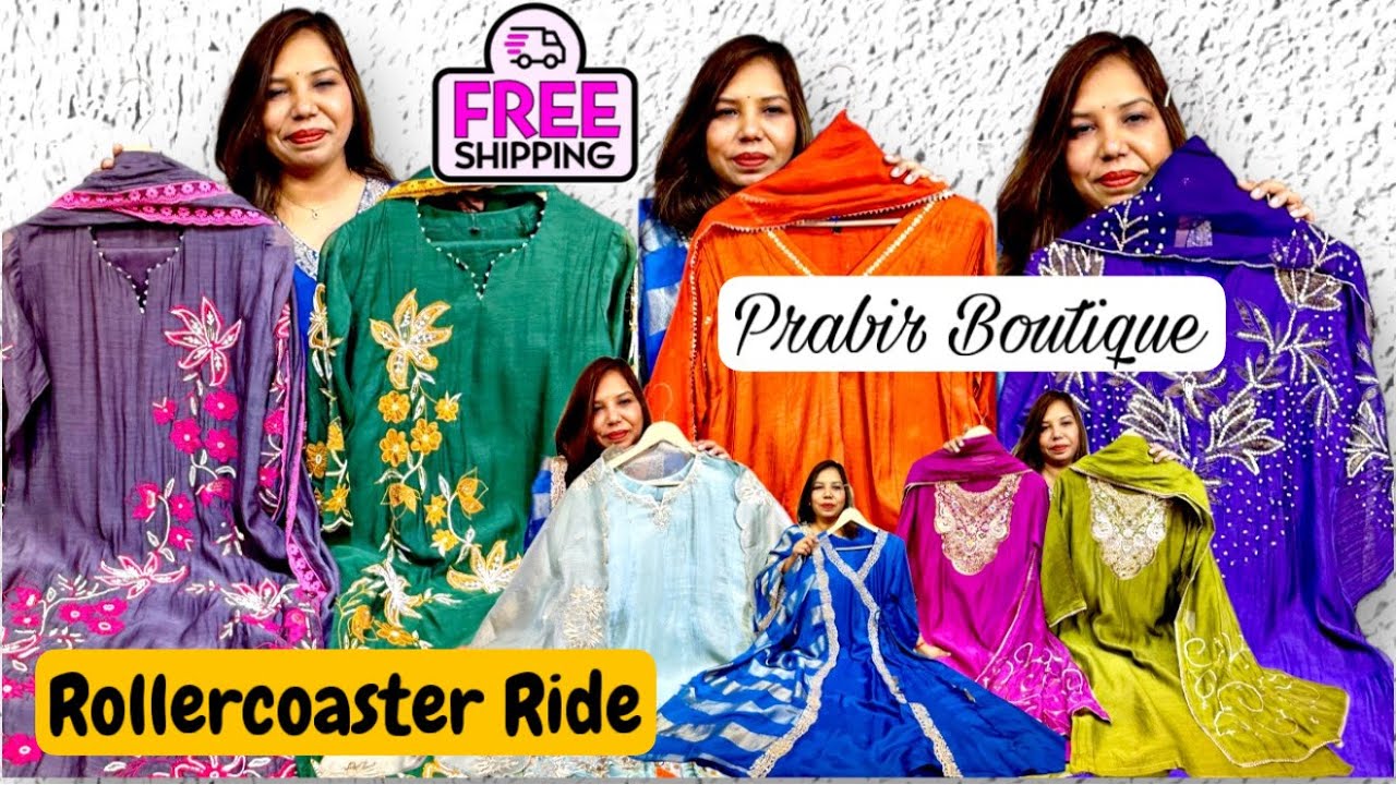 Marvellous PartyWear, Mul Chanderi & Carnival Suits, Anarkali, Cord Set & Sharara at Prabir Boutique