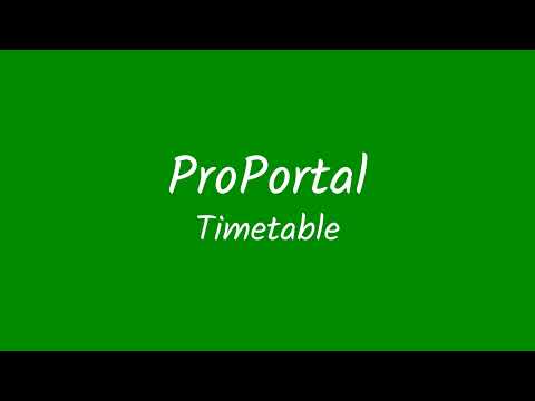 ProPortal -  Finding your Timetable