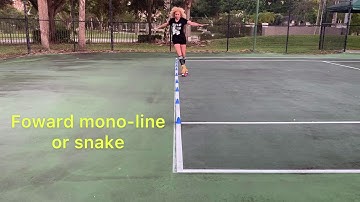 SLALOM on roller skates (snake, criss-cross, backwards snake & crab)