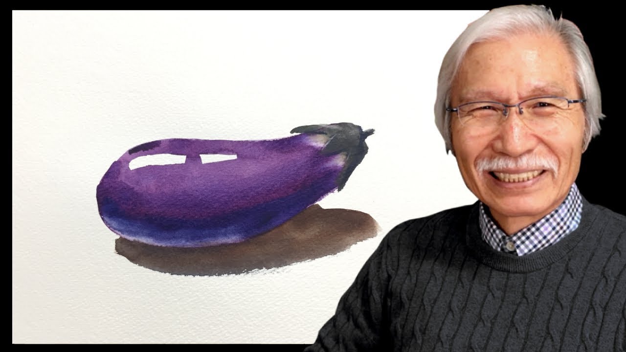 水彩画の基本 なすを美味しそうに描くコツ How To Paint An Eggplant Watercolor Techniques Painting Tutorials Youtube