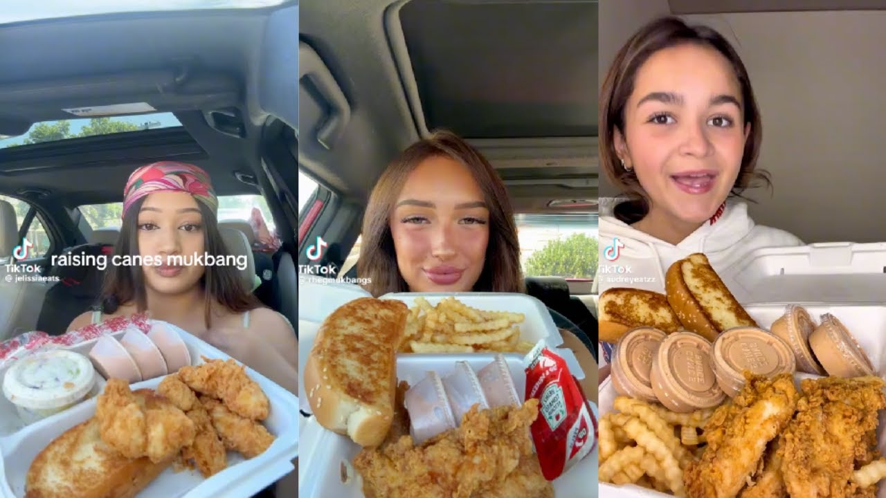 RAISING CANES MUKBANG TIK TOK COMPILATION