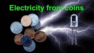 DIY. How to get electricity from a few coins / Электричество из монет