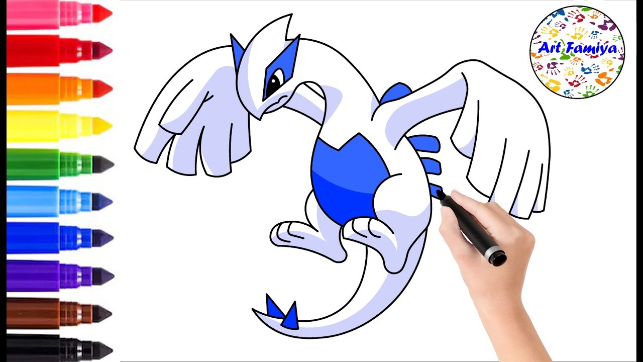 Como Desenhar LUGIA, POKÉMON, FÁCIL