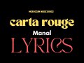 MANAL CARTA ROUGE Lyrics 