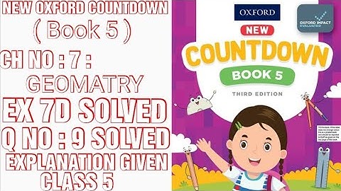 COUNTDOWN BOOK 5, CLASS 5, CH NO : 7 : GEOMATRY, EX : 7D, QUESTION NO : 9 SOLVED. ( CAL PAK ).