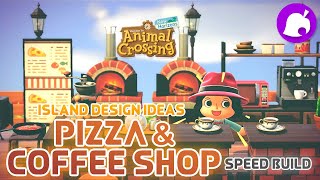 ACNH Easy Island Design - Pizza and Coffee Shop Speed Build Animal Crossing New Horizons
