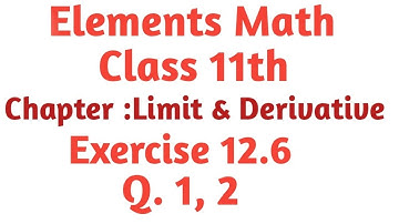 Class 11th math chapter 12 exercise 12.6 Q.1, 2