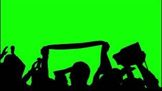 Free Green Screen - Silhouette of A crowd a cheering audience