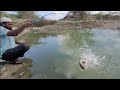 BIG Baamfishes fishing in Deep ponds|Best small hook fishing|Fisher Man Catching Two types of fishes