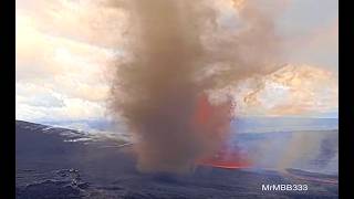 UNREAL! Vortex forms out of Lava Fountain in Real-time!