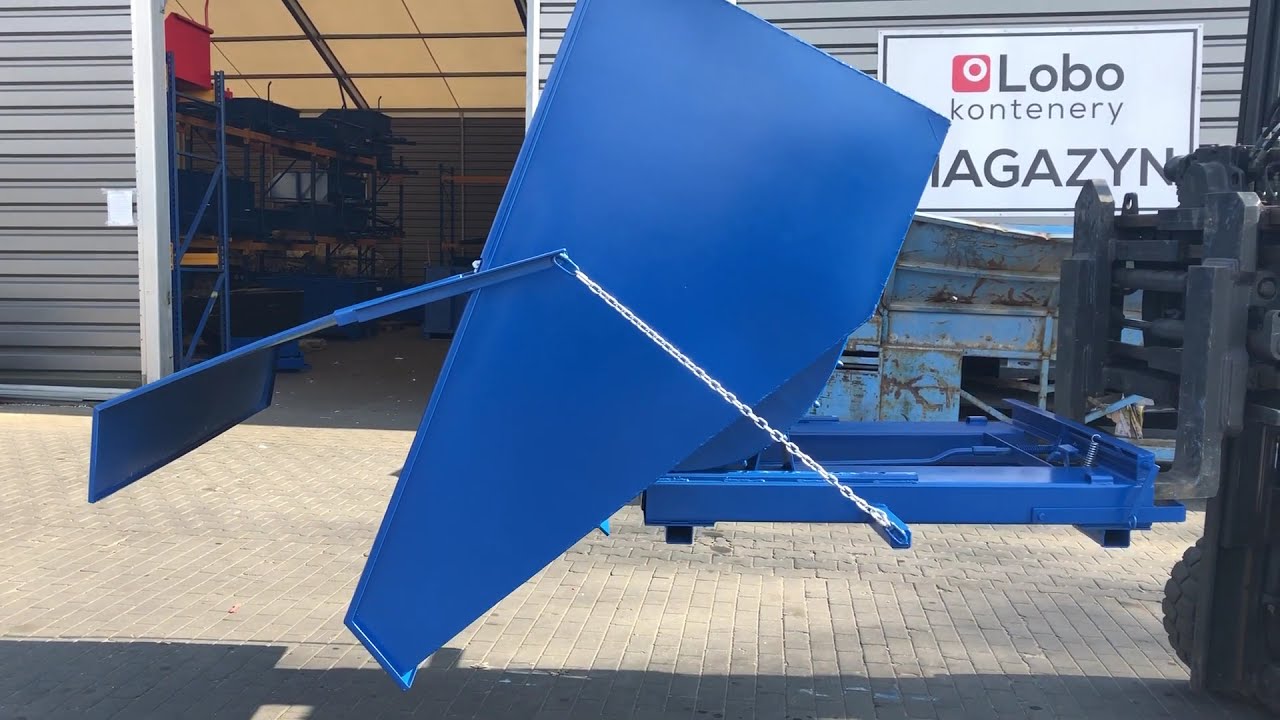 Kontener samowyładowczy z automatyczną pokrywą
