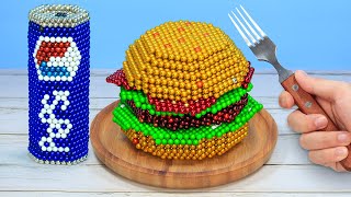 Making NYC Burgers at Home | DIY Satisfying Magnet Balls #foodlover #magnetic