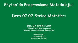 Python 07.02 String Metotları