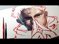 【呪術廻戦/半面宿儺】リアルイラストすくな?描いてみた。じゅじゅつかいせんイラスト