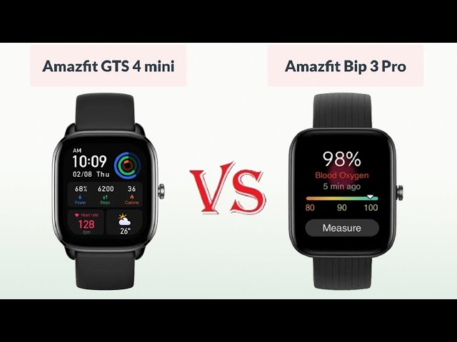 Amazfit GTS 4 Mini vs Amazfit Bip 3 Pro Comparison 