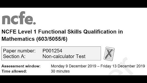 Functional Skills Maths L1 Dec 2019 NCFE Complete