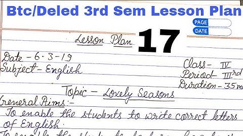English lesson plan for class 4 | Lovely Seasons |