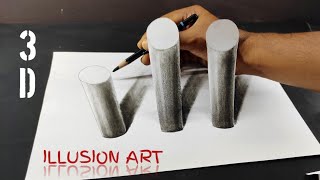 How Is It Possible 3D Drawing Cylinder Tricks - Its Impossible// 3D Illusion Art