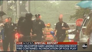 Live Crews respond to deadly Helicopter crash on building in NYC ABC7