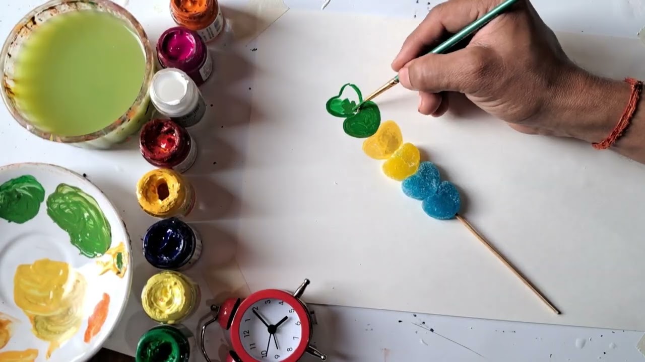 Half Real Candy 😱 | Half Realistic Painting Challenge|