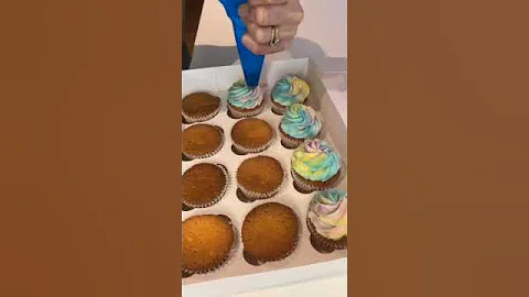 How to make pastel rainbow cupcakes - easier than you think! #shorts