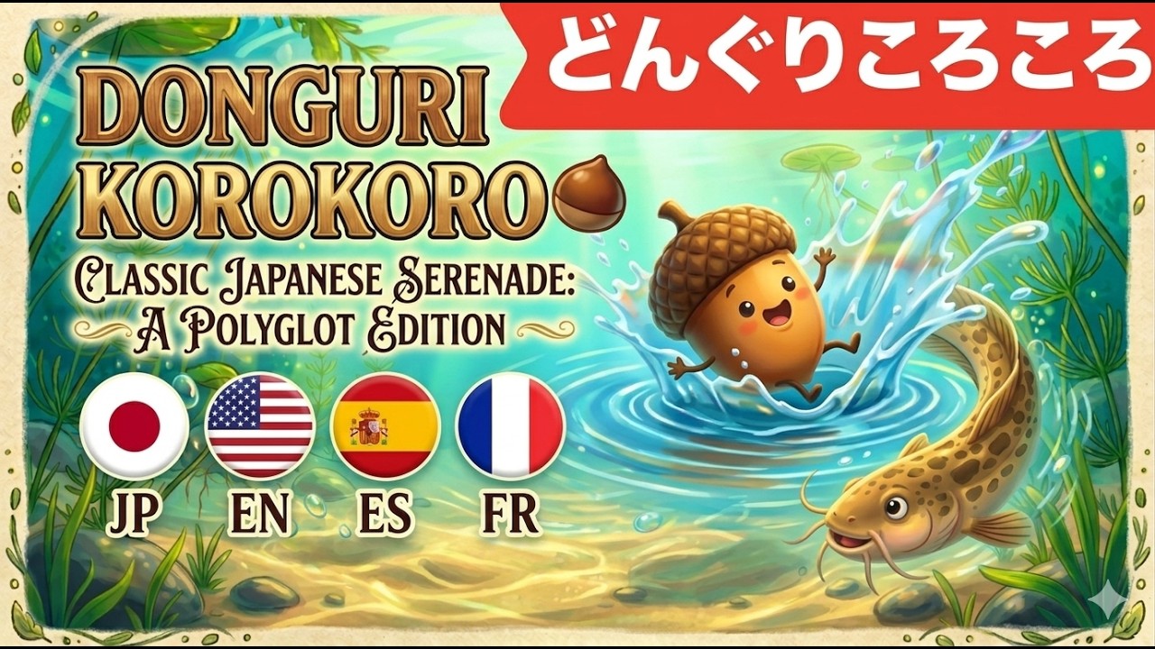 Donguri Korokoro 🌰 Cute Japanese Song - 4 Languages Donguri Korokoro 🌰 Cute Japanese Song - 4 Languages