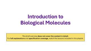 AQA A Level Biology: Topic 1 Biological Molecules — Full Playlist Overview & Specification Roadmap