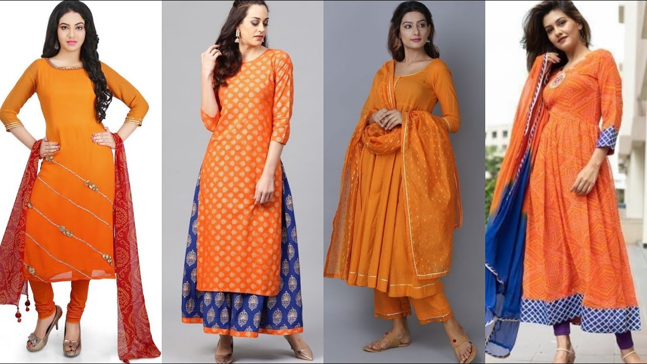 Orange And Pink Salwar Suit at Rs 4498 | Ladies Salwar Suits in Bengaluru |  ID: 15839743212