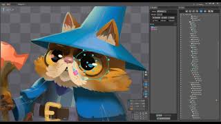 Fluffy Mage Cat Spine 2D Animation Timelapse